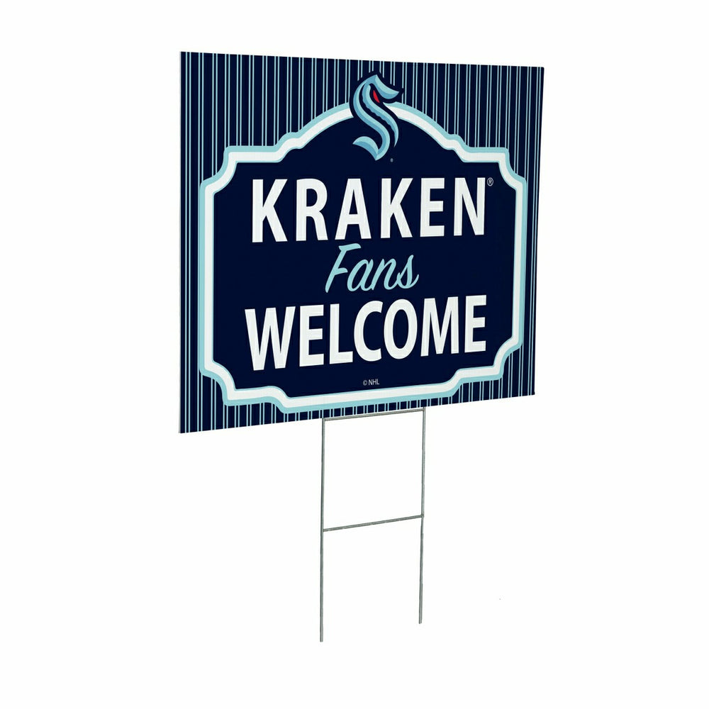 Seattle Kraken Coroplast Yard Sign, "Fans Welcome"