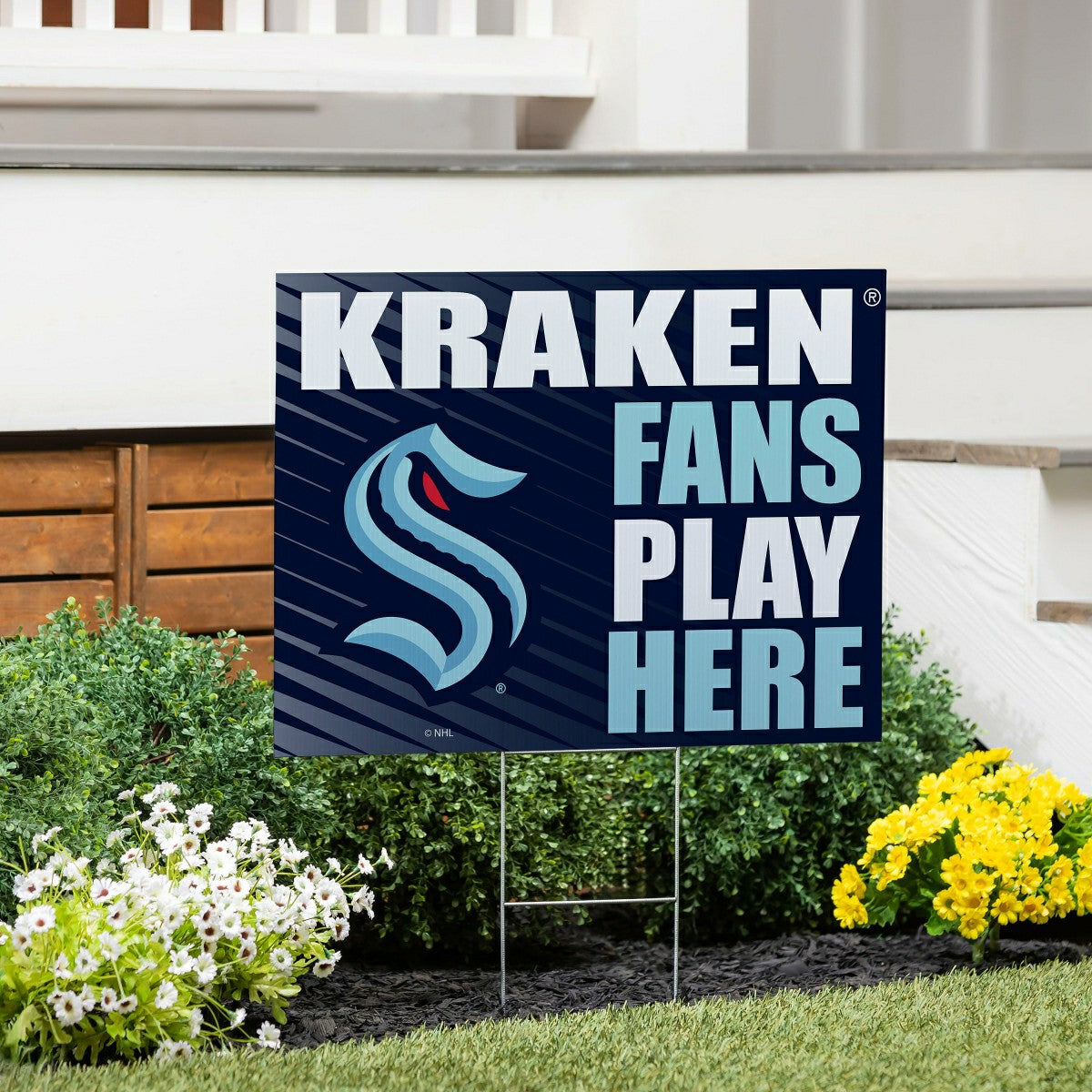 Seattle Kraken Coroplast Yard Sign "Fans Play Here"