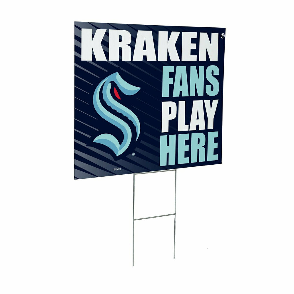 Seattle Kraken Coroplast Yard Sign "Fans Play Here"