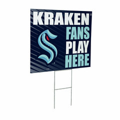 Seattle Kraken Coroplast Yard Sign "Fans Play Here"