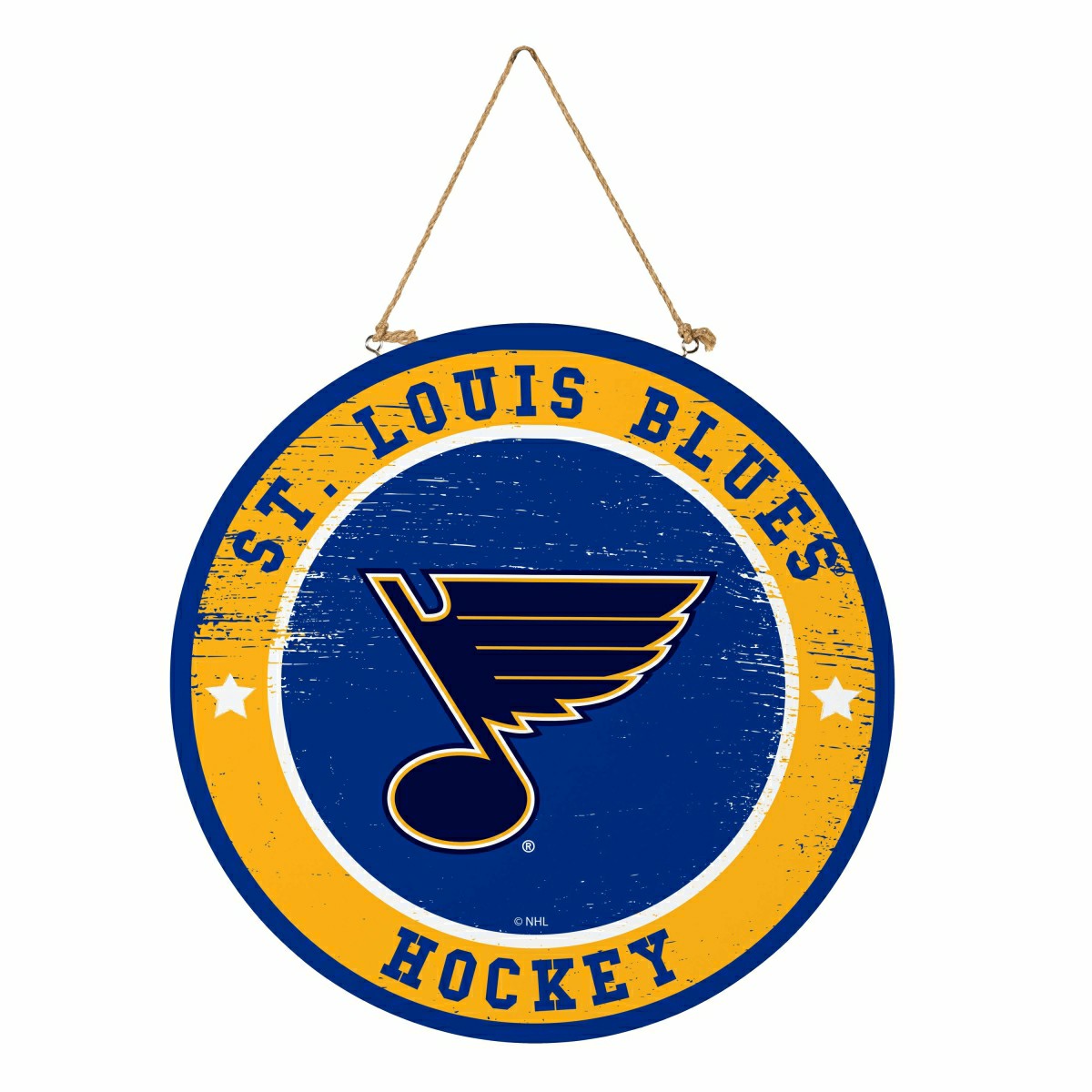 St Louis Blues Round Door Décor with Hanging Rope, 18x18