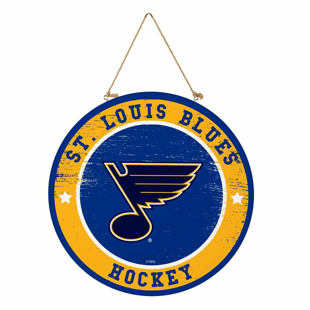 St Louis Blues Round Door Décor with Hanging Rope, 18x18