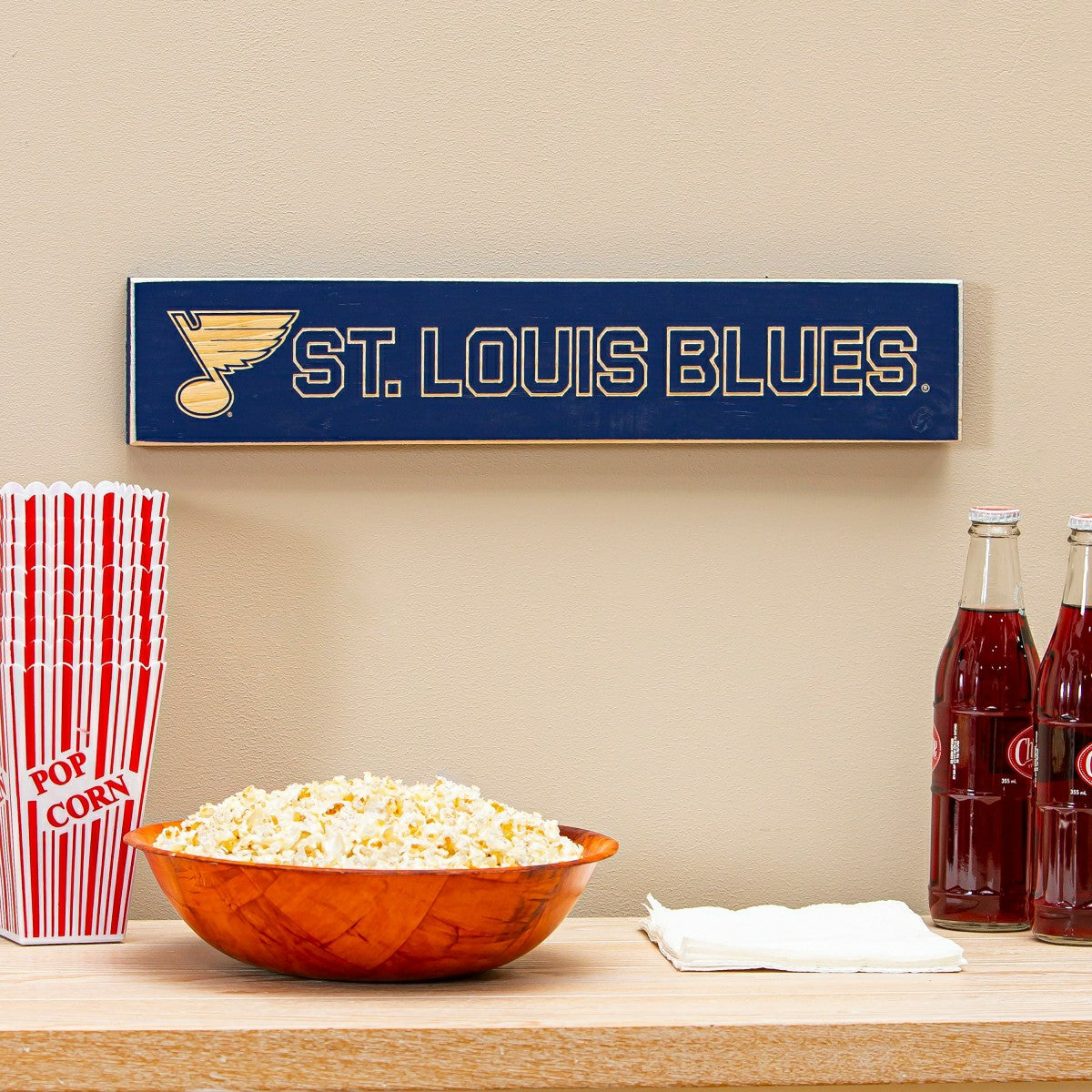 St Louis Blues Engraved Wood Sign, 3.5" x 18"