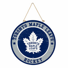 Toronto Maple Leafs Round Door Décor with Hanging Rope, 18x18