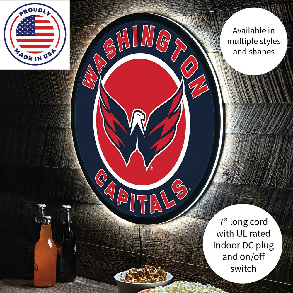 LED Wall Decor, Round, Washington Capitals