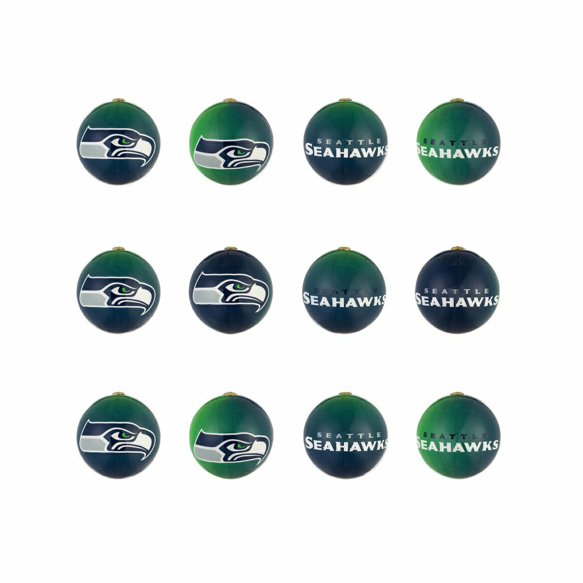 12pc Ornament Set, Seattle Seahawks