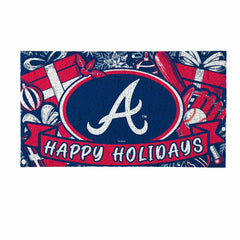 Atlanta Braves Holiday PVC Mat, 28"x16"