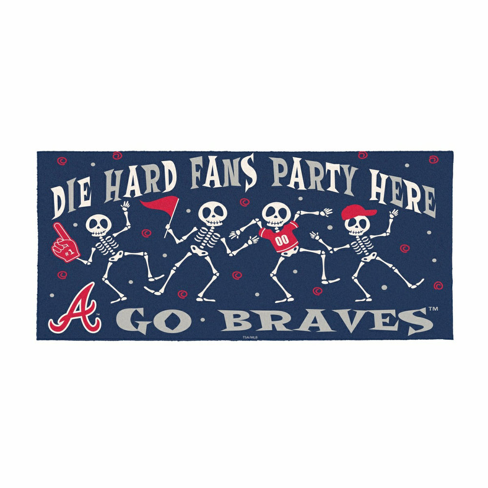 Atlanta Braves Flocked Coir Halloween Sassafras Switch Mat, 22"x10"