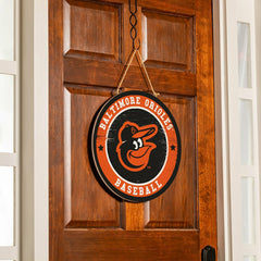 Baltimore Orioles Round Door Décor with Hanging Rope, 18x18
