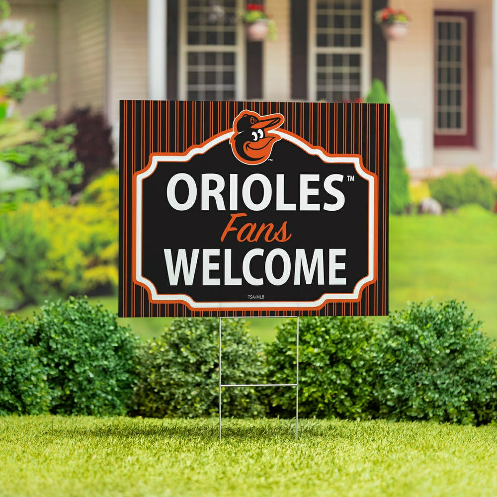 Baltimore Orioles Coroplast Yard Sign, "Fans Welcome"