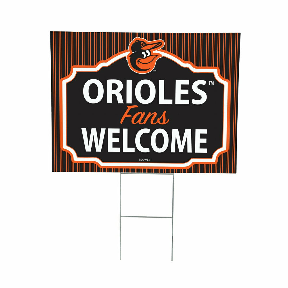 Baltimore Orioles Coroplast Yard Sign, "Fans Welcome"