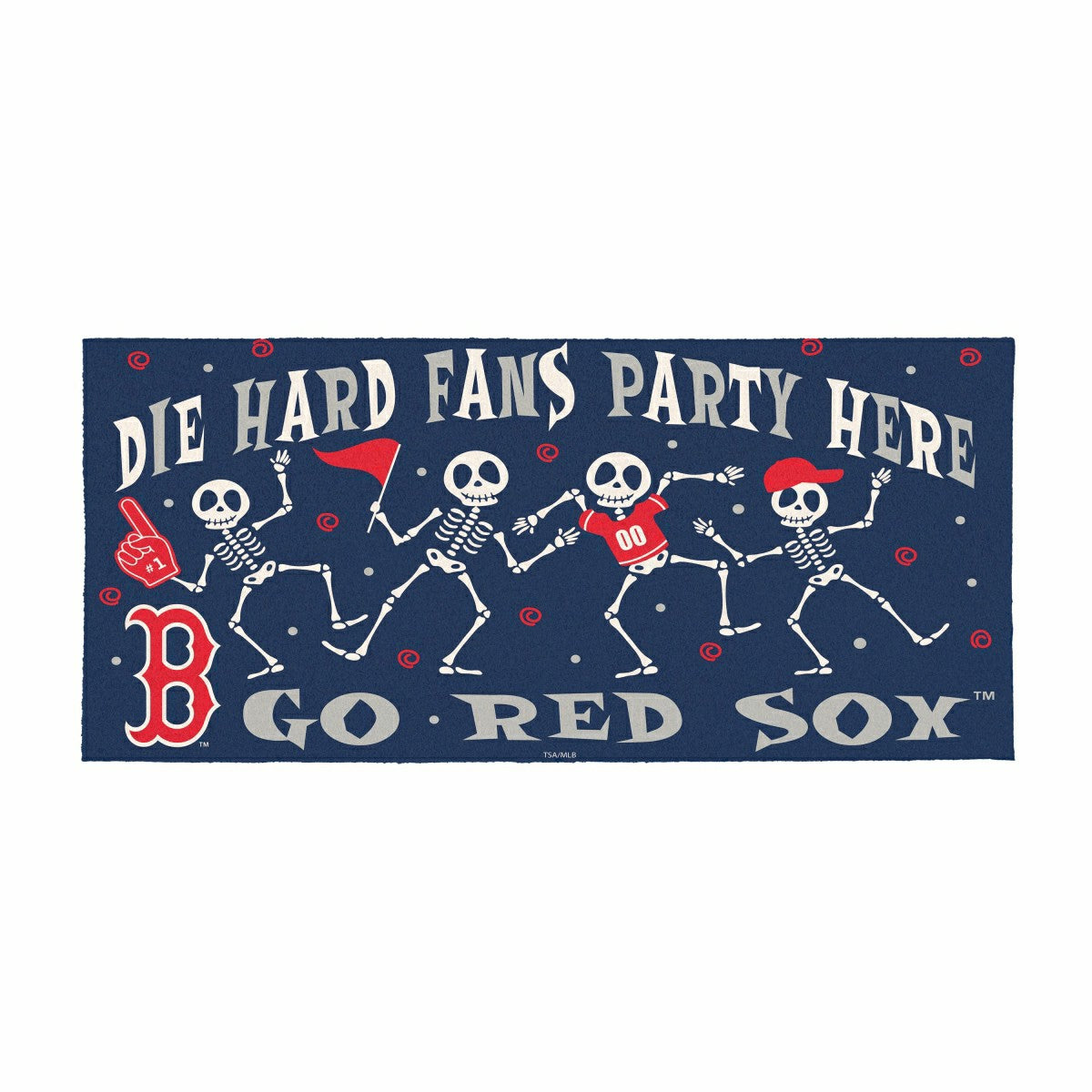 Boston Red Sox Flocked Coir Halloween Sassafras Switch Mat, 22"x10"