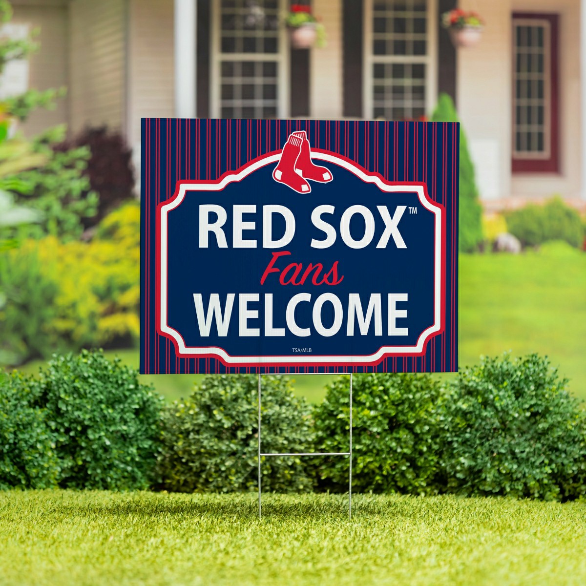 Boston Red Sox Coroplast Yard Sign, "Fans Welcome"