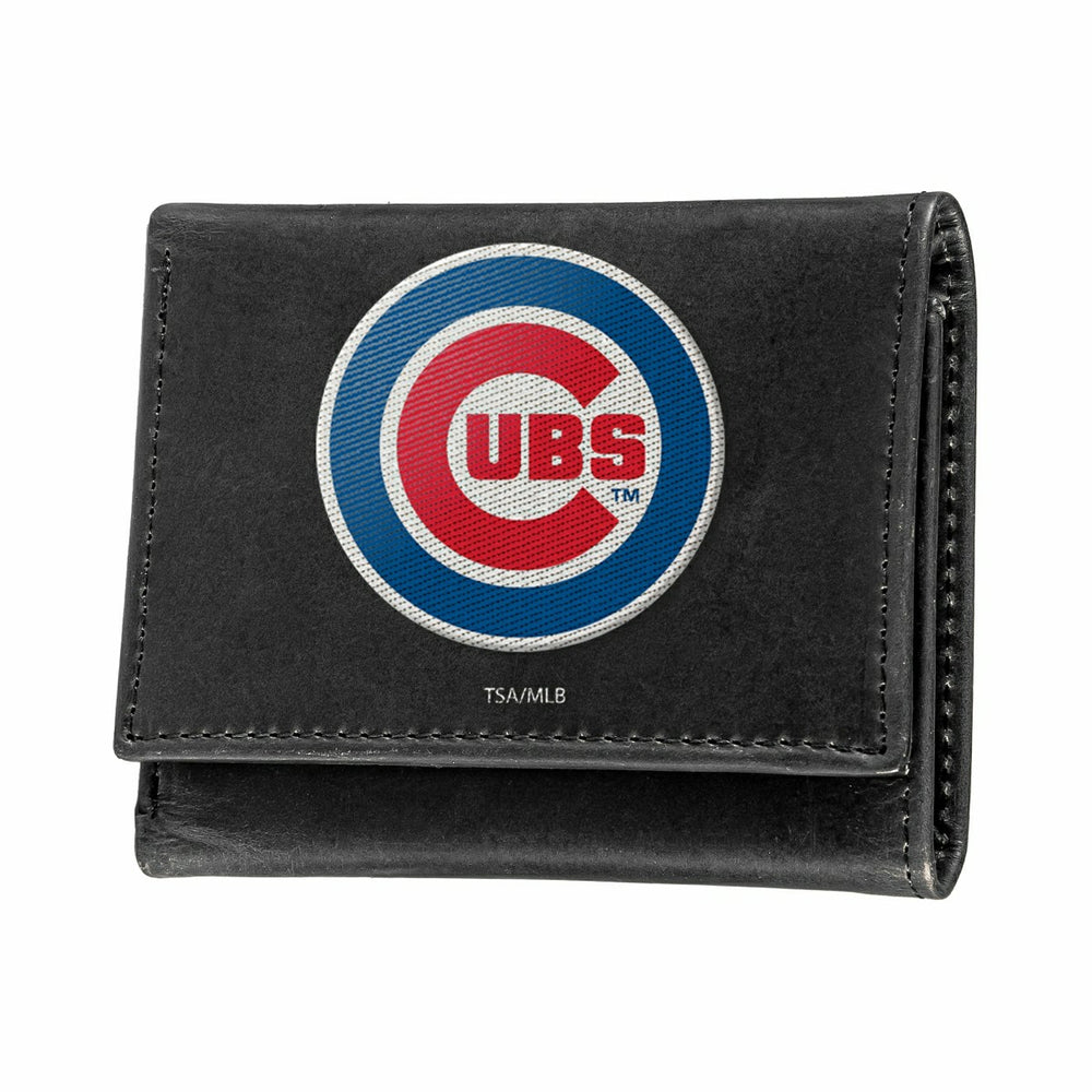 Chicago Cubs Black Tri-Fold Embroidered Wallet