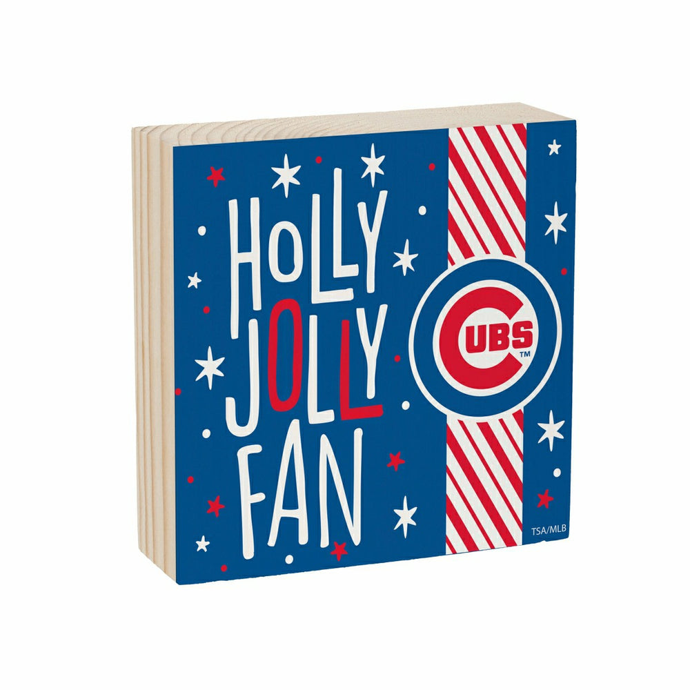 Chicago Cubs Block, Holiday, 6x6