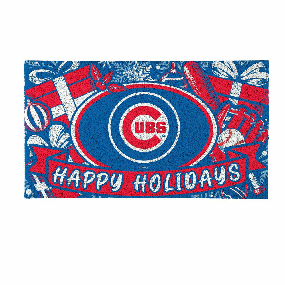 Chicago Cubs Holiday PVC Mat, 28"x16"