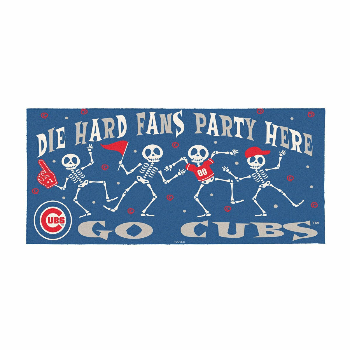 Chicago Cubs Flocked Coir Halloween Sassafras Switch Mat, 22"x10"