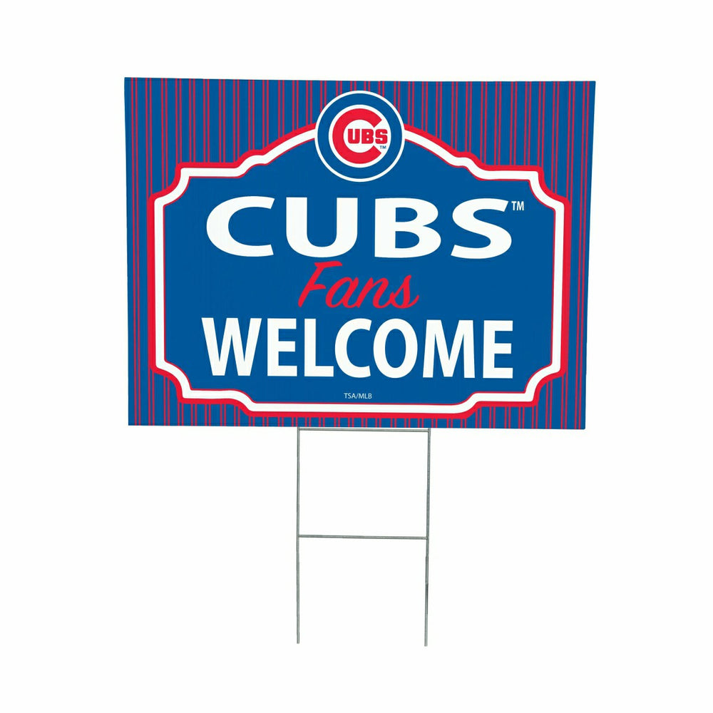 Chicago Cubs Coroplast Yard Sign, "Fans Welcome"