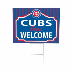 Chicago Cubs Coroplast Yard Sign, "Fans Welcome"