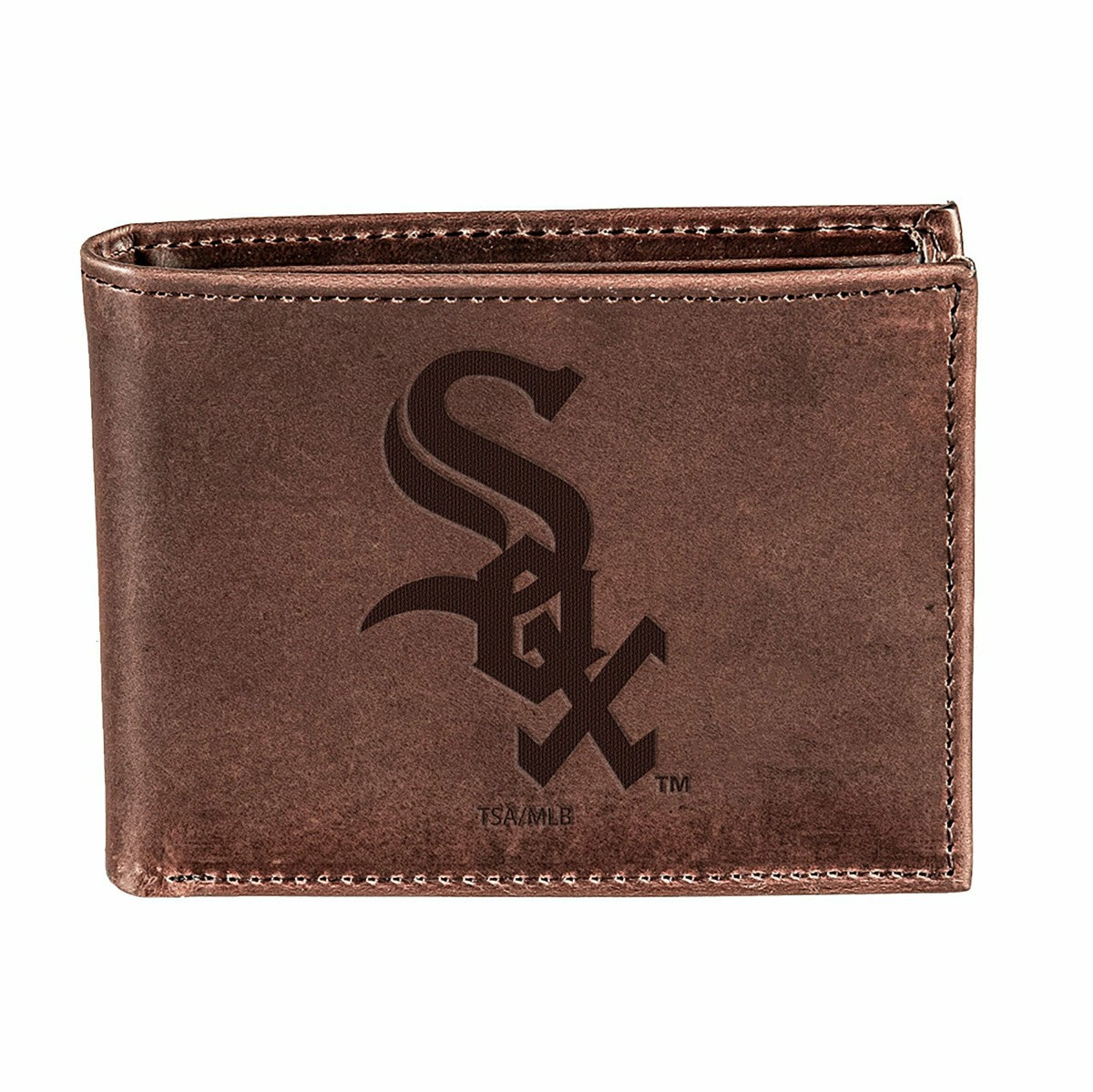Chicago White Sox Bi-Fold Wallet Brown 100% Genuine Leather