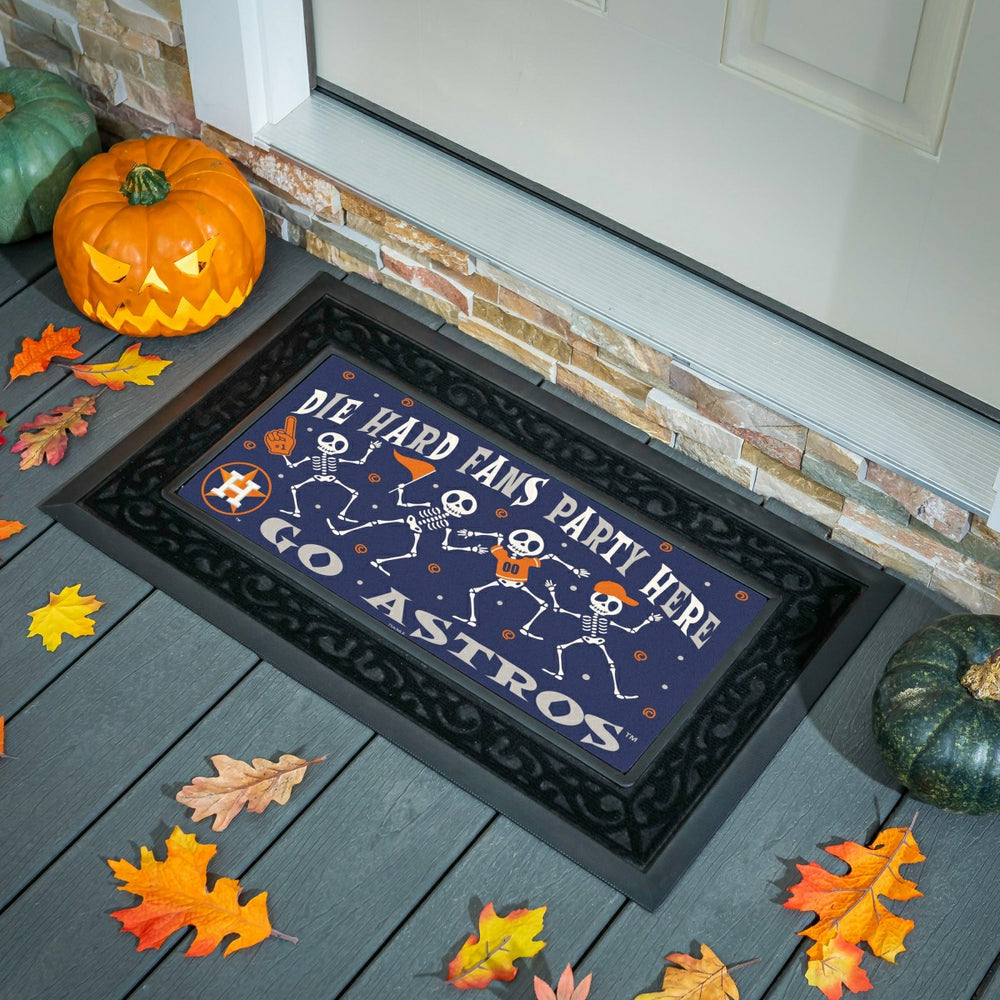 Houston Astros Flocked Coir Halloween Sassafras Switch Mat, 22"x10"