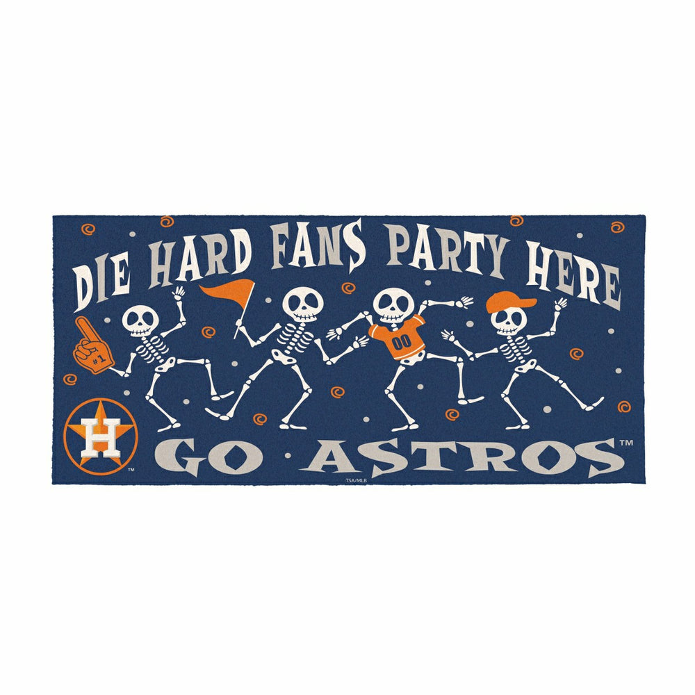 Houston Astros Flocked Coir Halloween Sassafras Switch Mat, 22"x10"