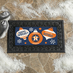 Houston Astros Holiday Flocked Coir Sassafras Switch Mat, 22"x10"