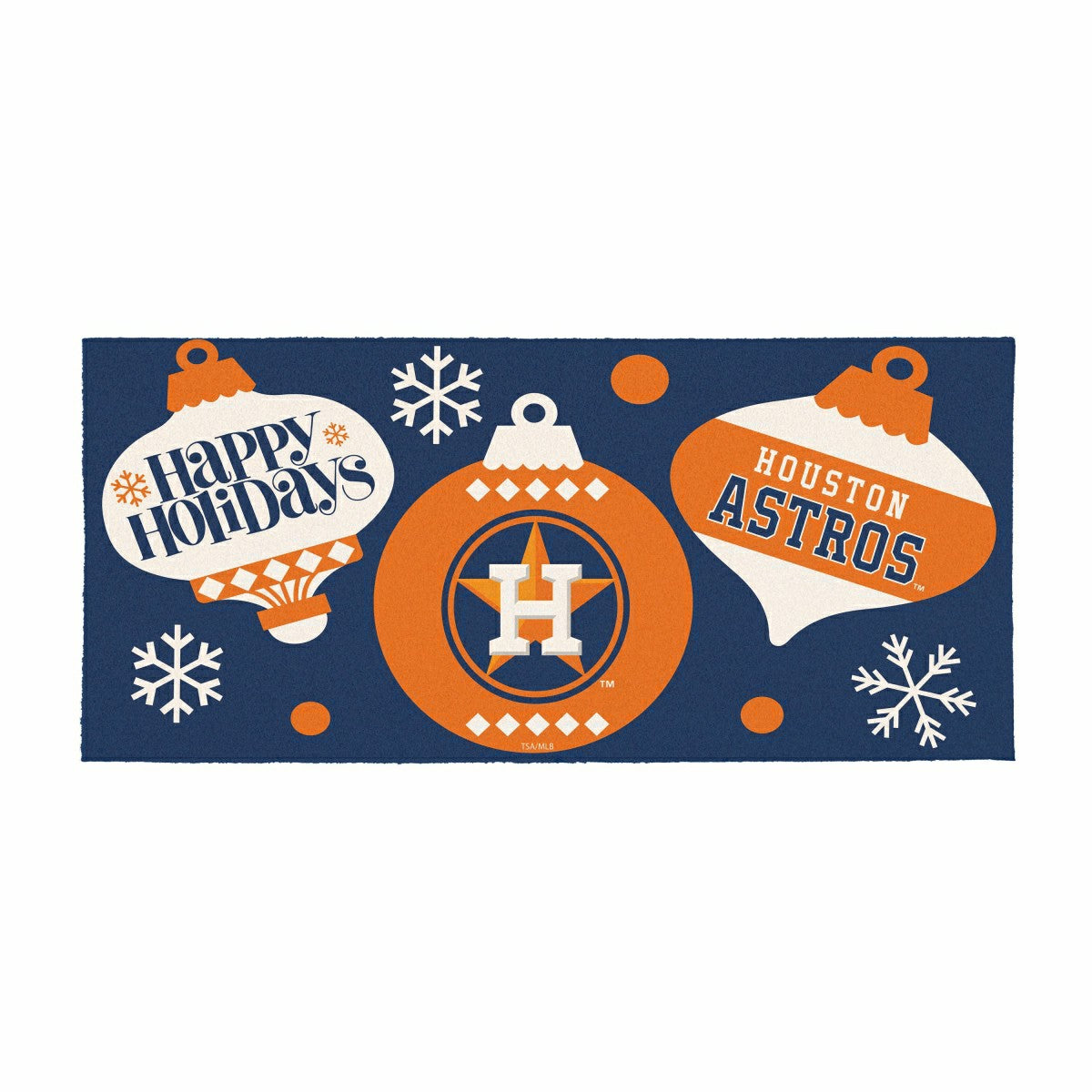 Houston Astros Holiday Flocked Coir Sassafras Switch Mat, 22"x10"