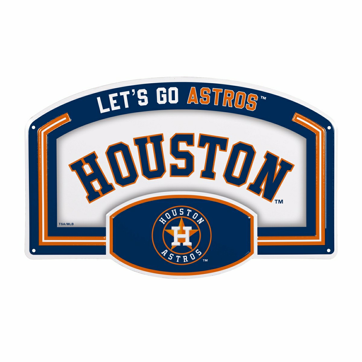 Houston Astros USA Embossed Steel Wall Sign, 11" x 17"