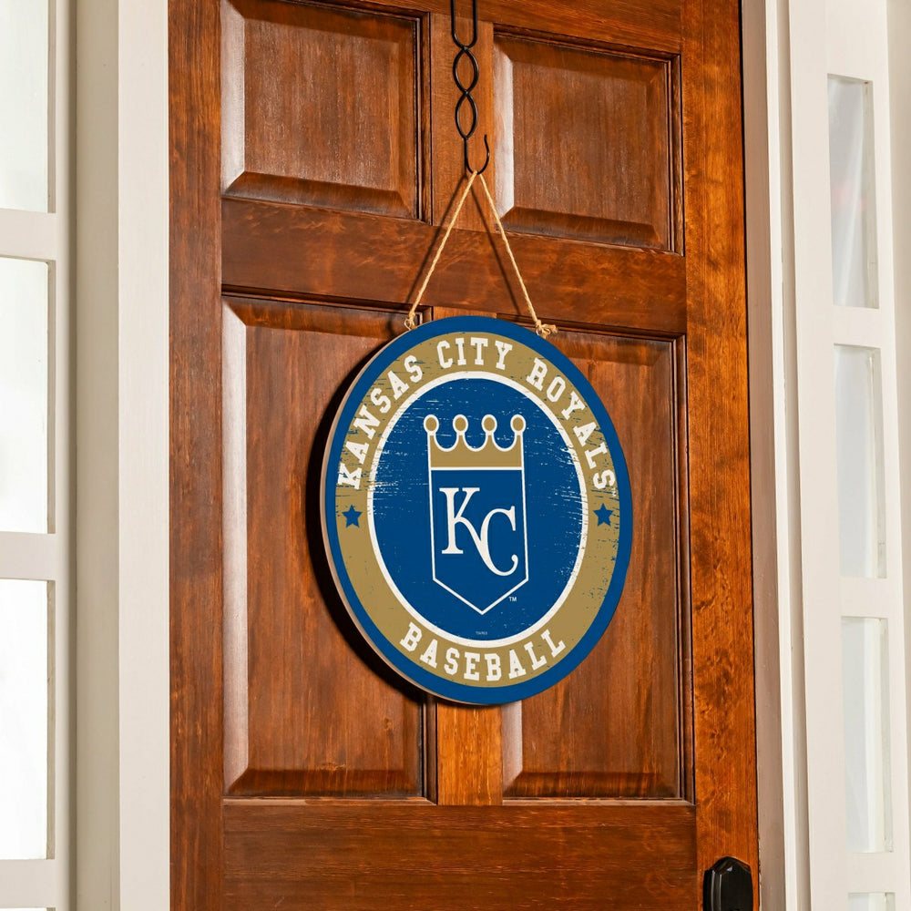 Kansas City Royals Round Door Décor with Hanging Rope, 18x18