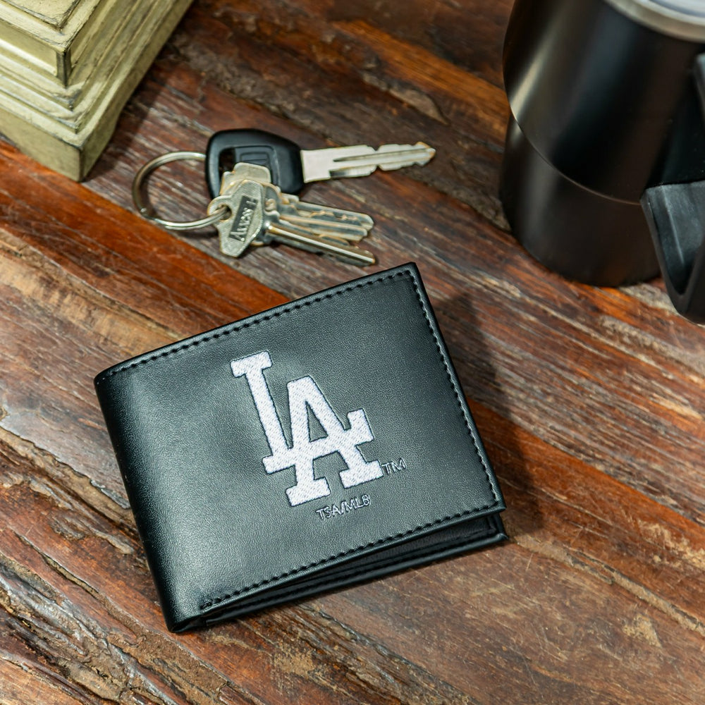 Los Angeles Dodgers Black Bi-Fold Embroidered Wallet w/ RFID Blocking