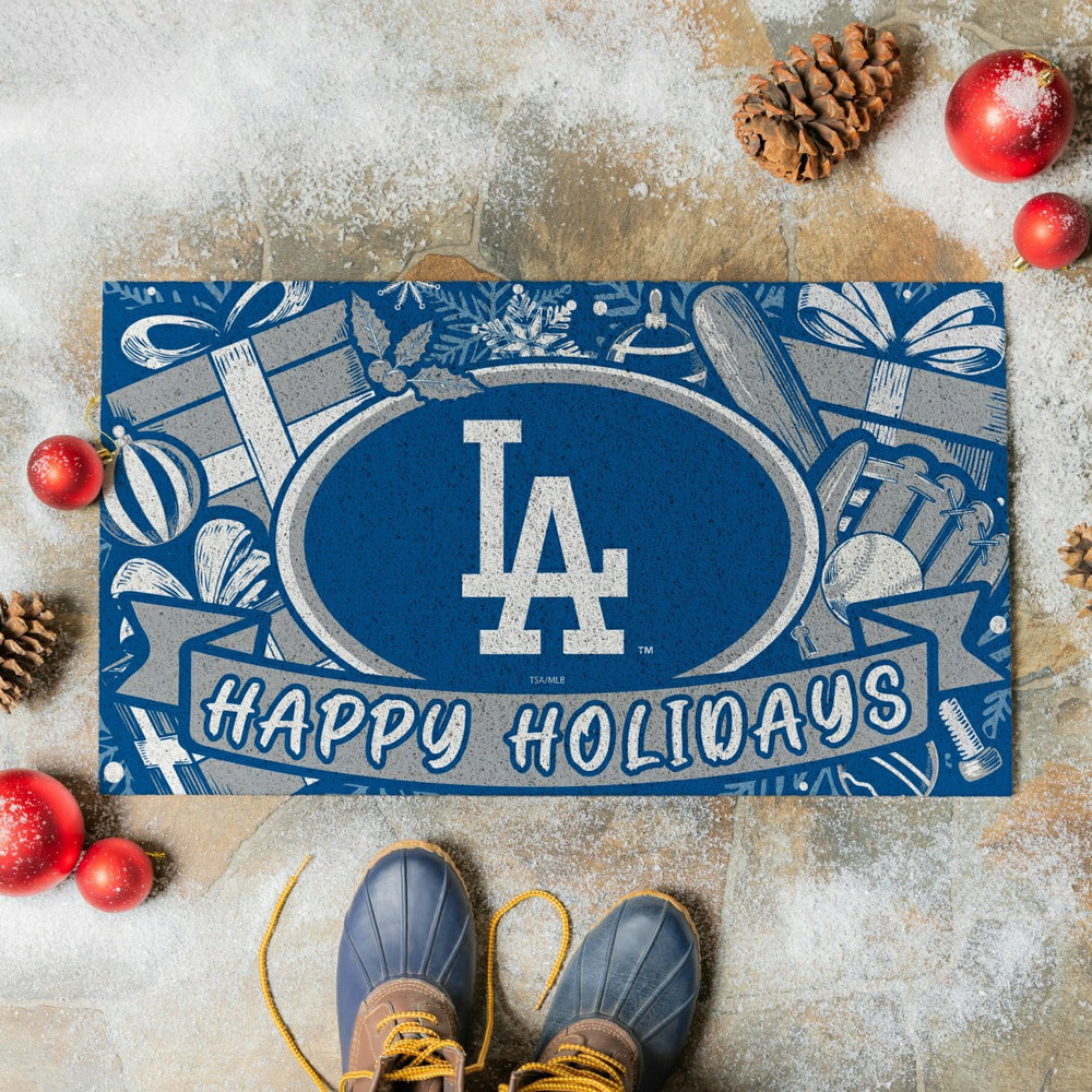 Los Angeles Dodgers Holiday PVC Mat, 28"x16"