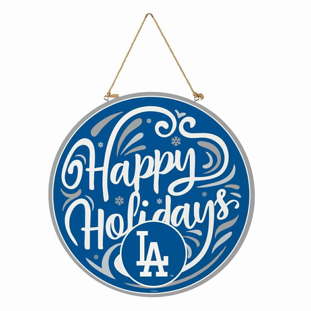 Los Angeles Dodgers Holiday Round Door Décor with Hanging Rope, 18x18
