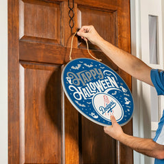 Los Angeles Dodgers Halloween Round Door Décor with Hanging Rope, 18x1