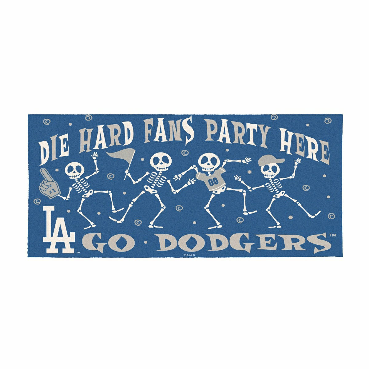 Los Angeles Dodgers Flocked Coir Halloween Sassafras Switch Mat, 22"x1