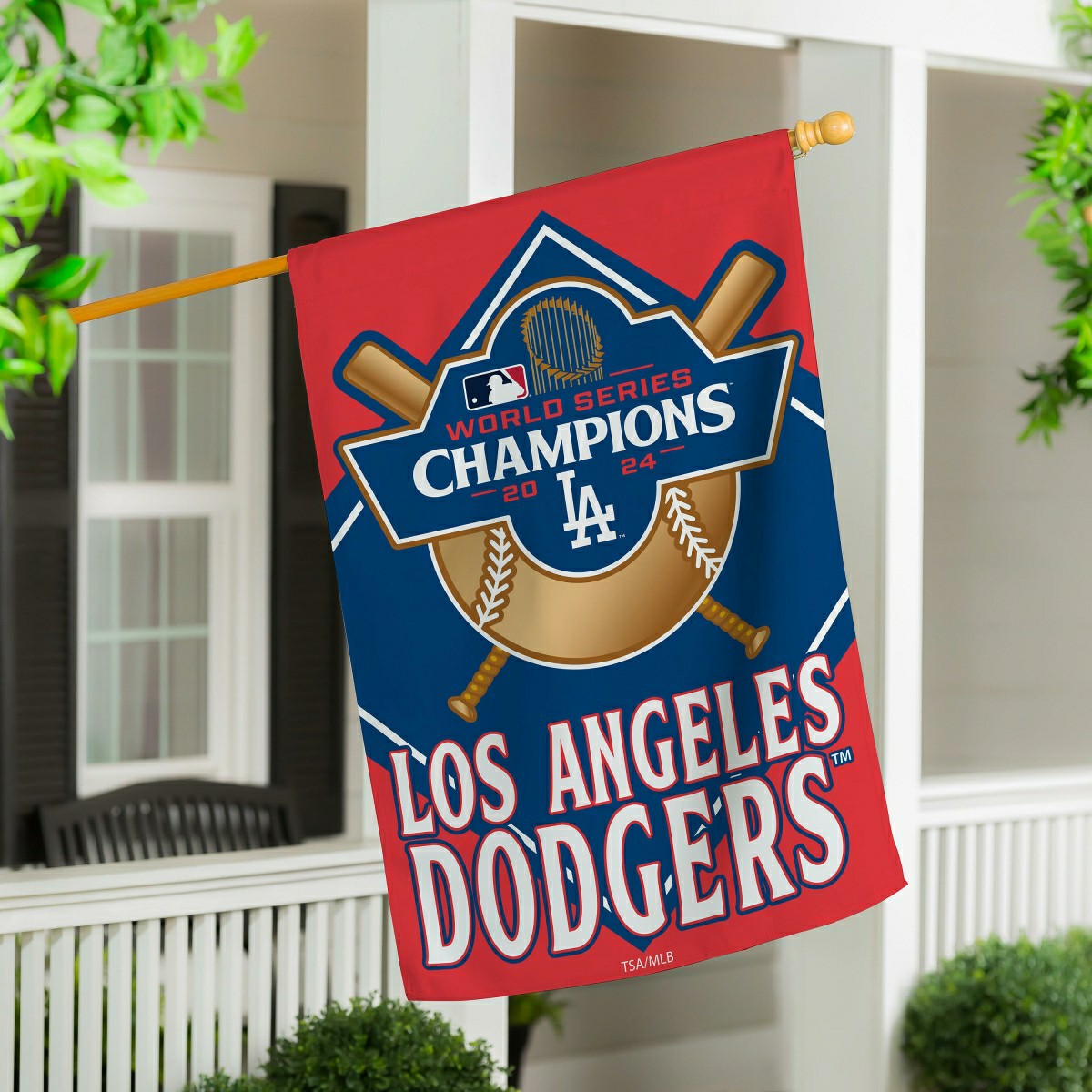 Los Angeles Dodgers 2024 World Series Champions Suede House Flag