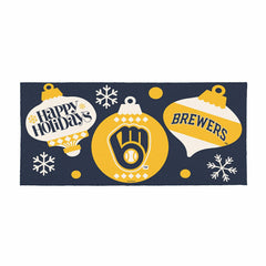 Milwaukee Brewers Holiday Flocked Coir Sassafras Switch Mat, 22"x10"