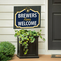 Milwaukee Brewers Coroplast Yard Sign, "Fans Welcome"