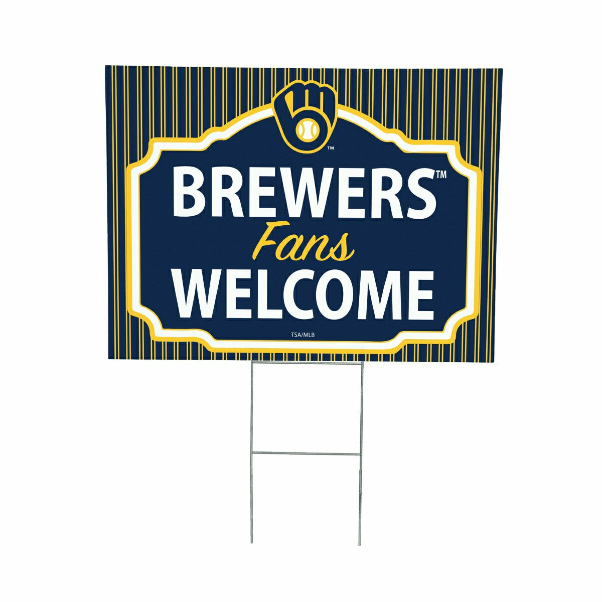Milwaukee Brewers Coroplast Yard Sign, "Fans Welcome"