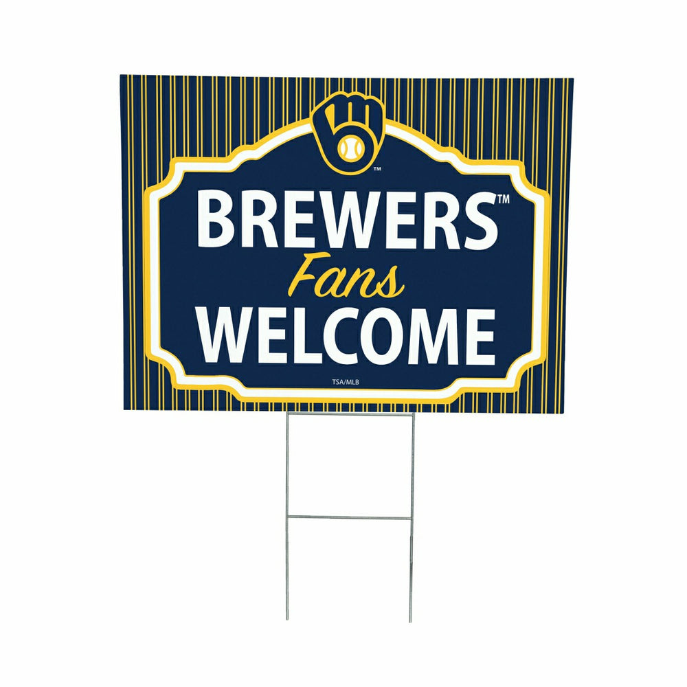Milwaukee Brewers Coroplast Yard Sign, "Fans Welcome"