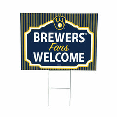 Milwaukee Brewers Coroplast Yard Sign, "Fans Welcome"