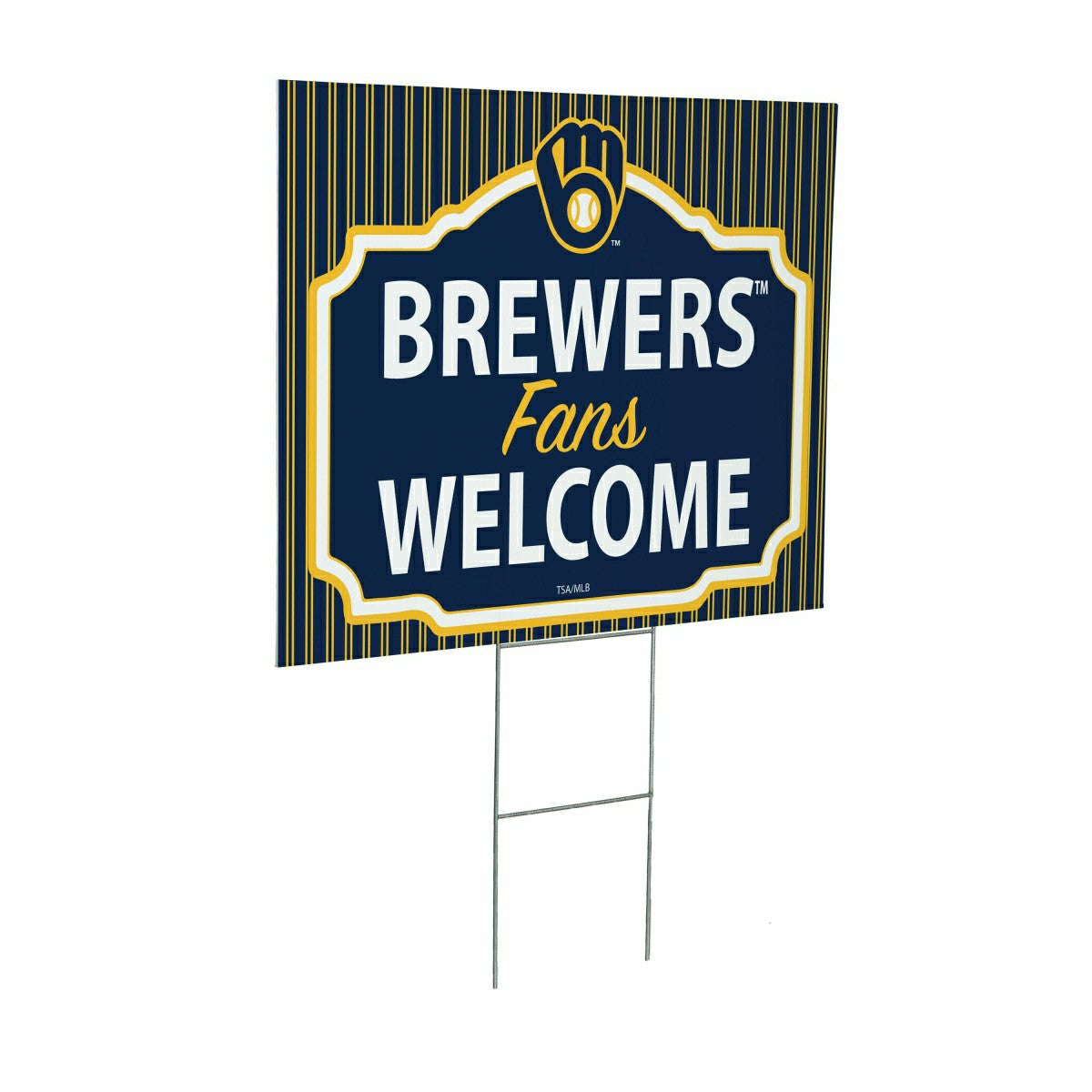 Milwaukee Brewers Coroplast Yard Sign, "Fans Welcome"