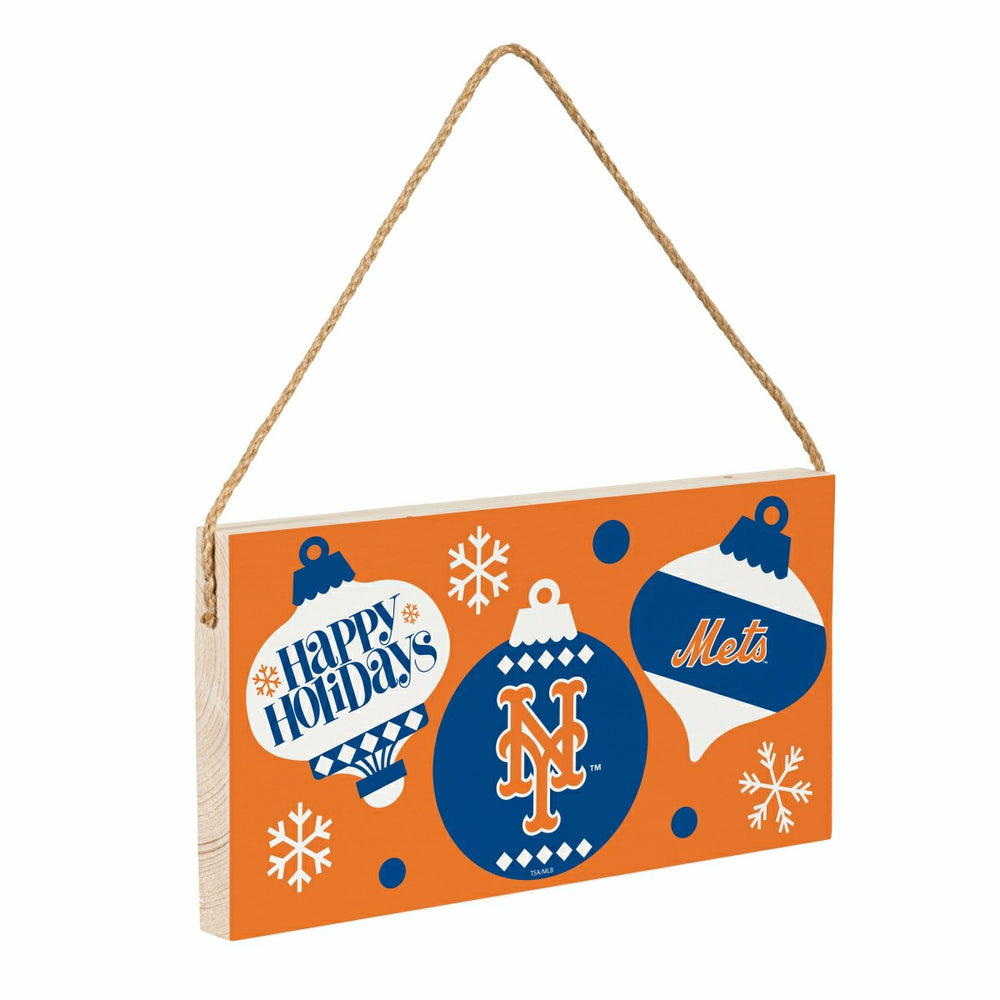 New York Mets Holiday Wood Wall Sign, 6x11
