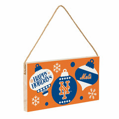 New York Mets Holiday Wood Wall Sign, 6x11