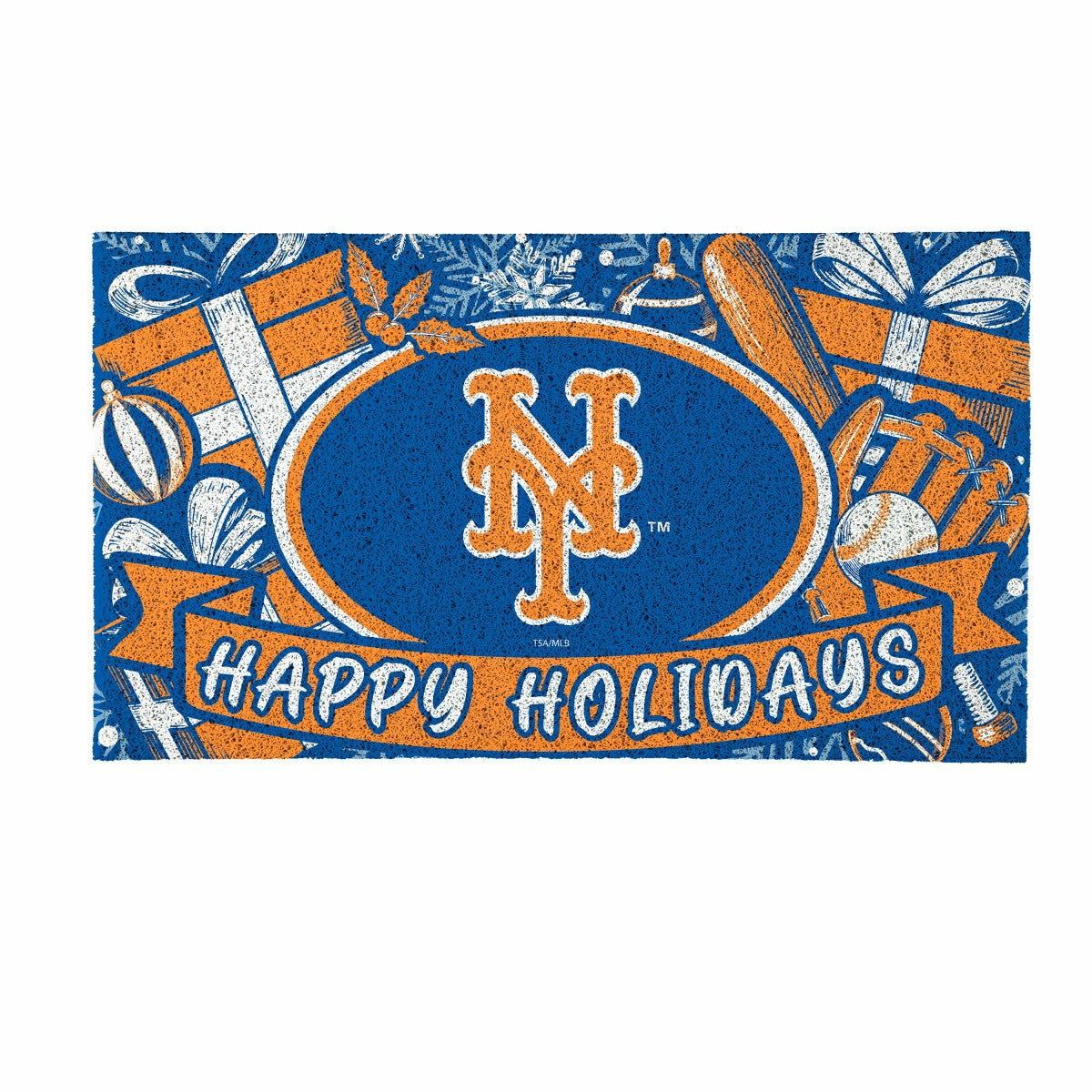 New York Mets Holiday PVC Mat, 28"x16"