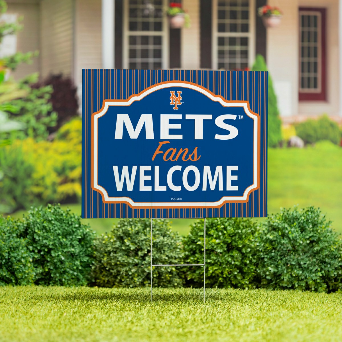 New York Mets Coroplast Yard Sign, "Fans Welcome"