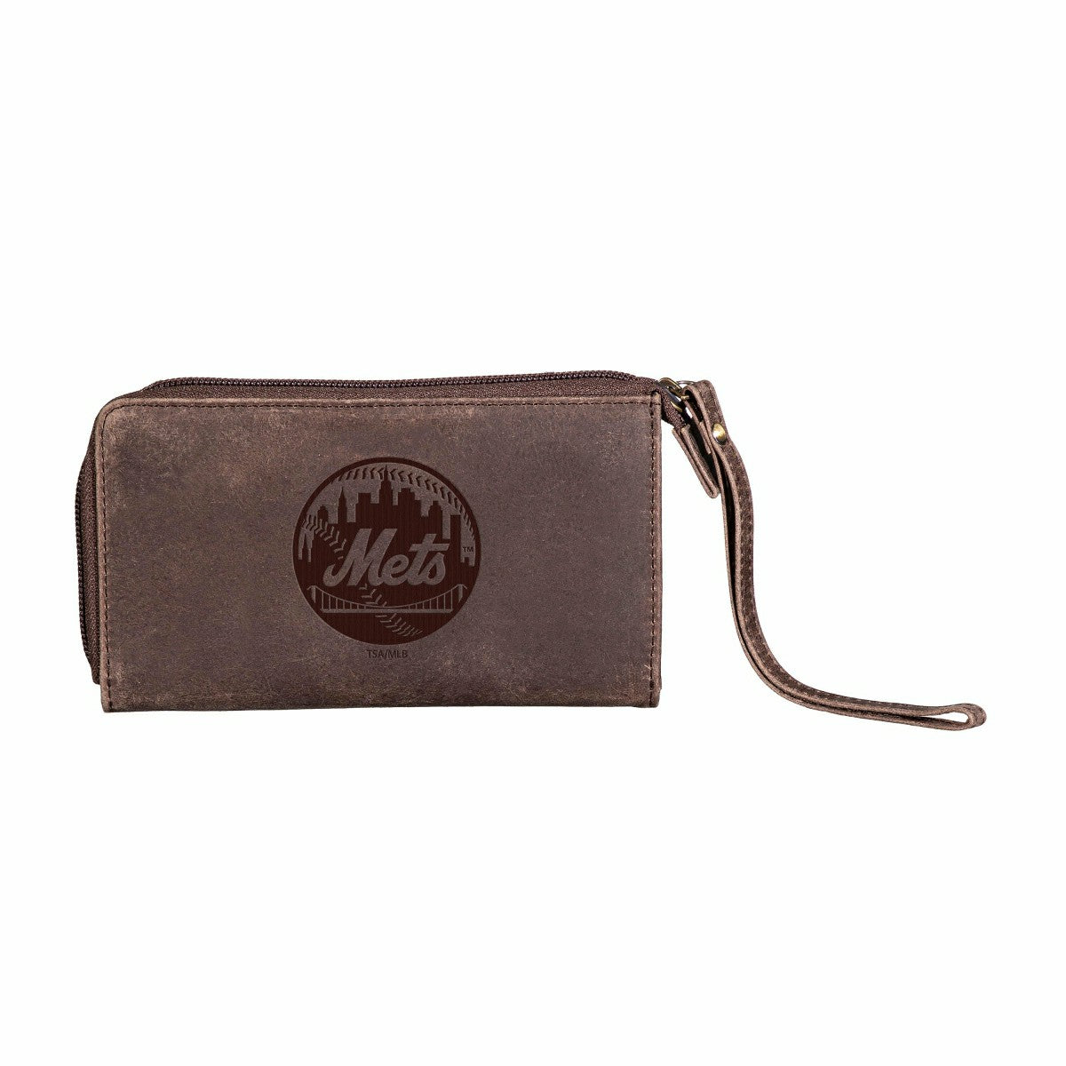 New York Mets Wristlet Wallet Brown
