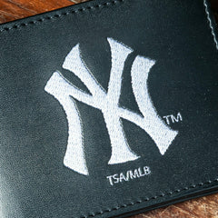 New York Yankees Black Bi-Fold Embroidered Wallet w/ RFID Blocking