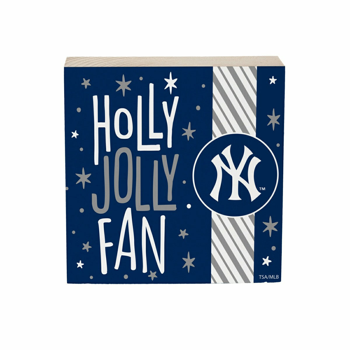 New York Yankees Block, Holiday, 6x6