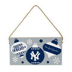 New York Yankees Holiday Wood Wall Sign, 6x11